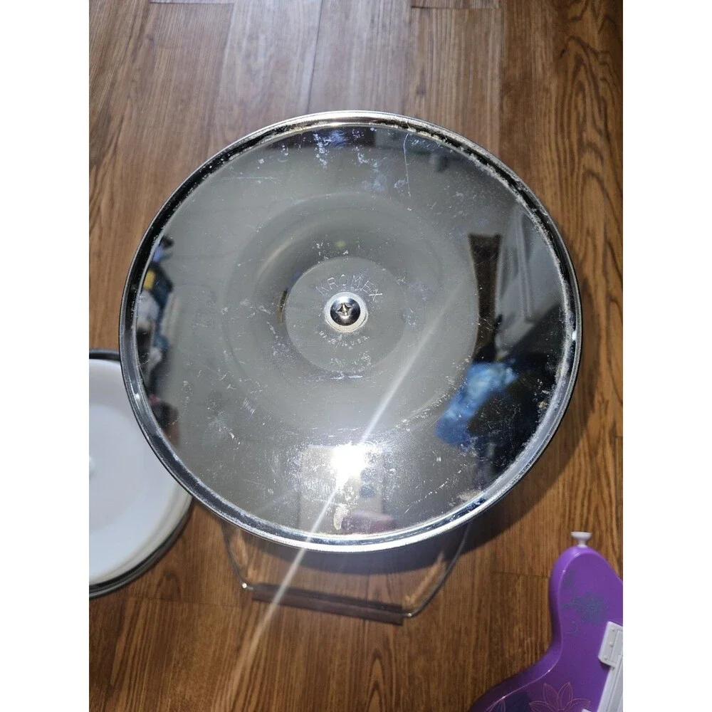 Vintage Kromex Faux Wood Grain Chrome Insulated Ice Bucket 11